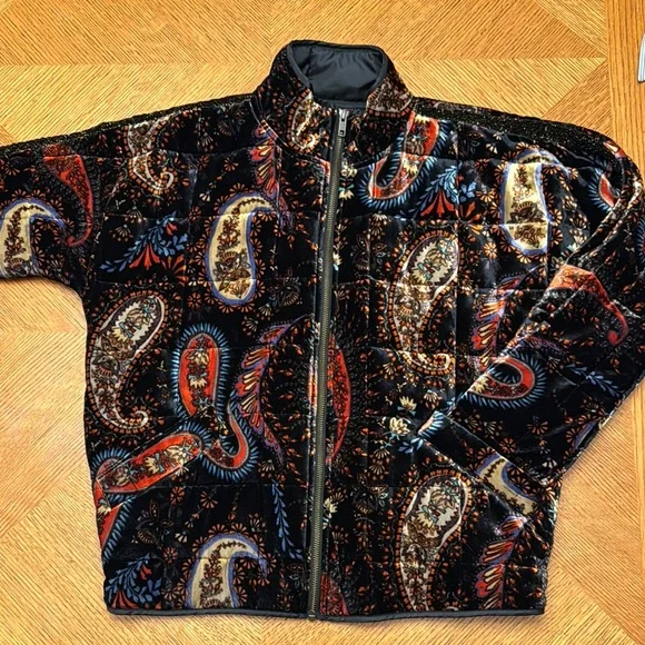 Johnny Was Dolman Quilted Jacket Sezana Velvet Paisley Size XS New